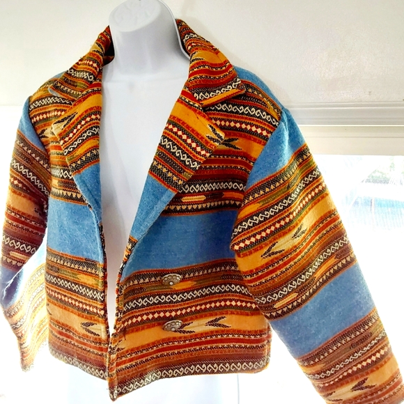 PACO SOLÉR- Rare Paco Solér Womens Medium Vintage Aztec Navajo MultiColor Jacket - Picture 10 of 15
